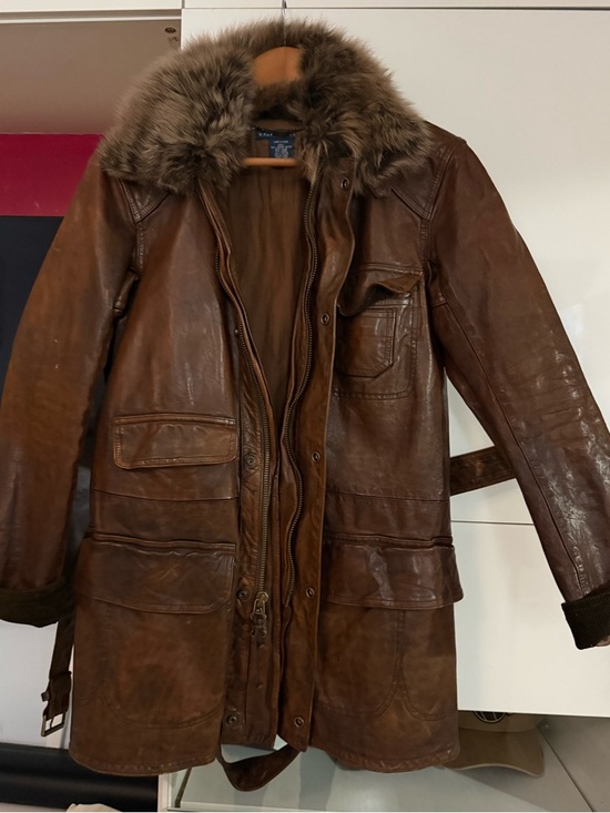 Ralph Lauren Jackets & Blazers - Ralph Lauren Brown REAL Leather Coat with Fur Collar